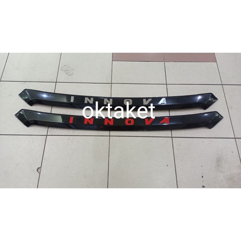 hood molding list kap mesin all new innova 2016 2018 2021 GR Sport hitam glosy list merah - Chrome