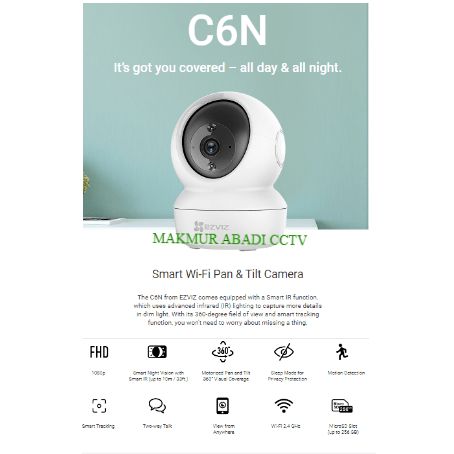 CAMERA EZVIZ C6N SMART NIGHT VISION 1080P CAM WIFI