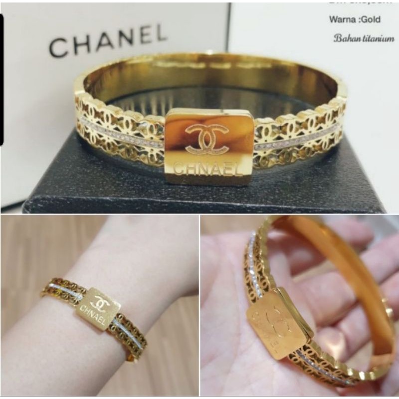 Gelang Titanium asli Gold Premium Quality Anti karat Bracelet Stainless steel ori