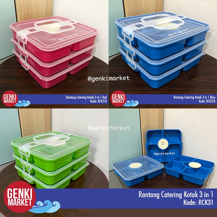 RANTANG MAKAN / RANTANG MAKANAN KATERING / RANTANG PLASTIK 3 SUSUN / KOTAK MAKAN BEKAL 3 SUSUN 3