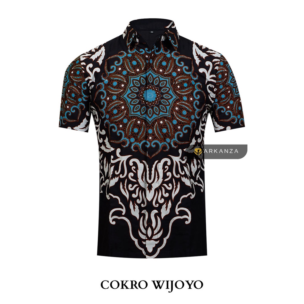 BATIK ARKANZA Motif COKROWIJOYO Hem Atasan Kemeja Baju Batik Pria Cowok Laki Laki Slimfit Full Lapis Furing Lengan Panjang Lengan Pendek Original Asli