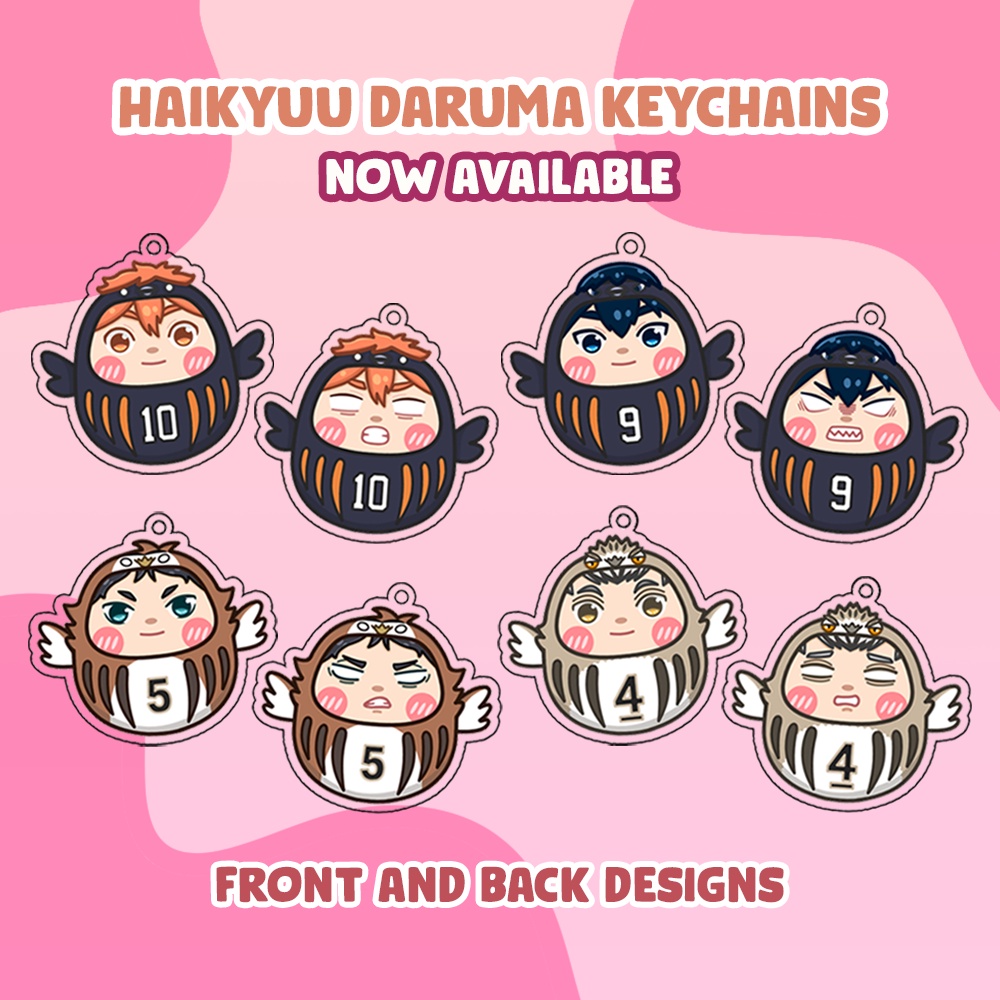 Haikyuu!! Daruma Gantungan Kunci Acrylic Keychain - Hinata, Kageyama, Bokuto, Akaashi (Bakawears)