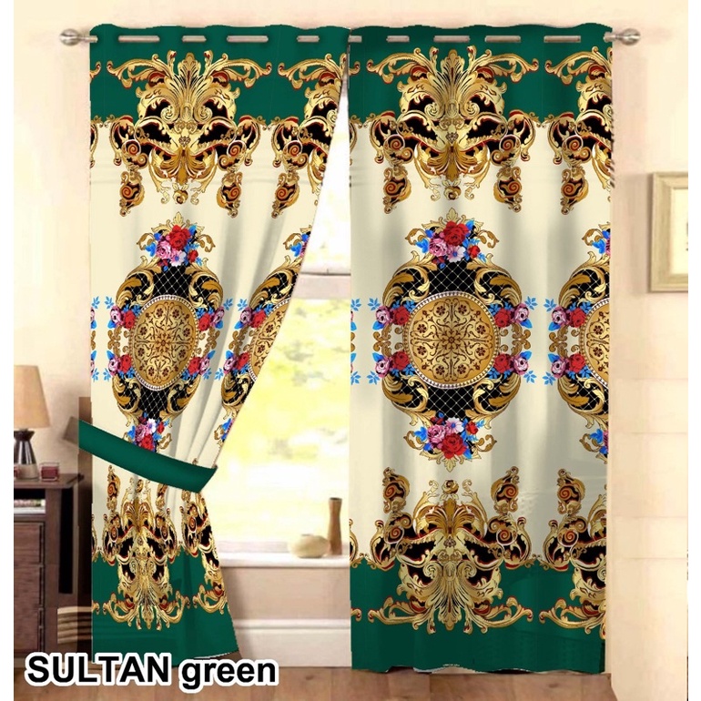 [ PINTU DAN JENDELA ] GORDEN SMOKRING MOTIF SULTAN LUXURY HIJAU