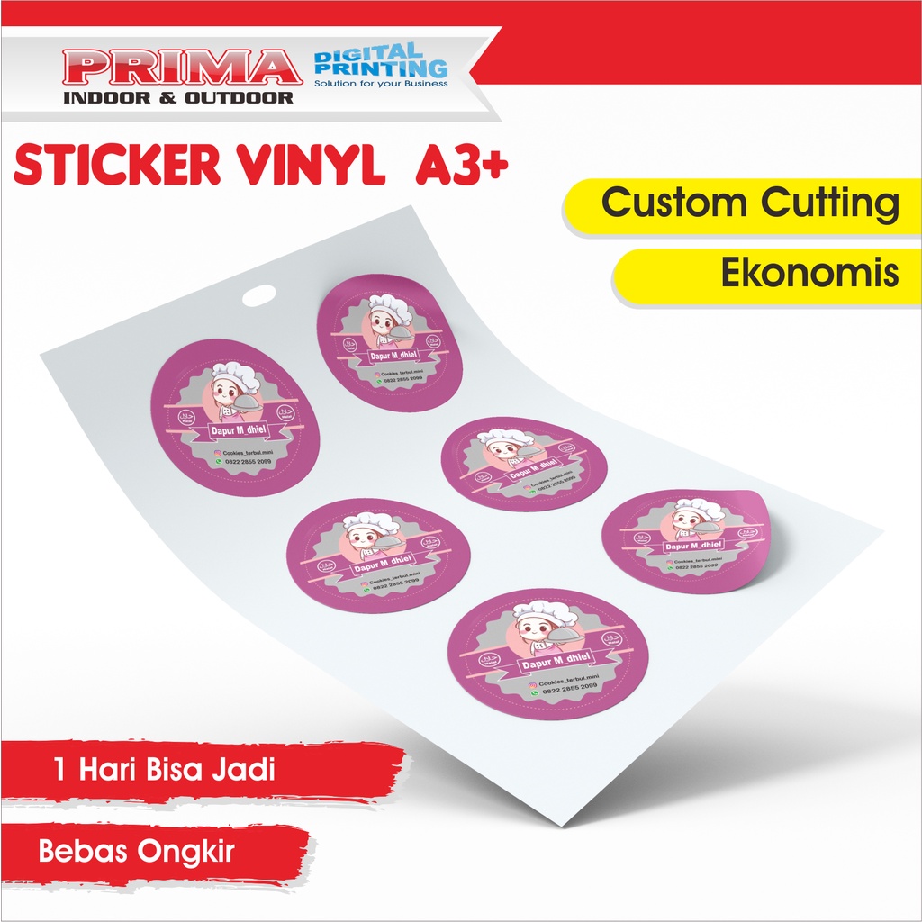 

WOWPRIMA.ID | Cetak Stiker Vinyl A3+ Waterproof (PET White Gloss, PET Transparan)