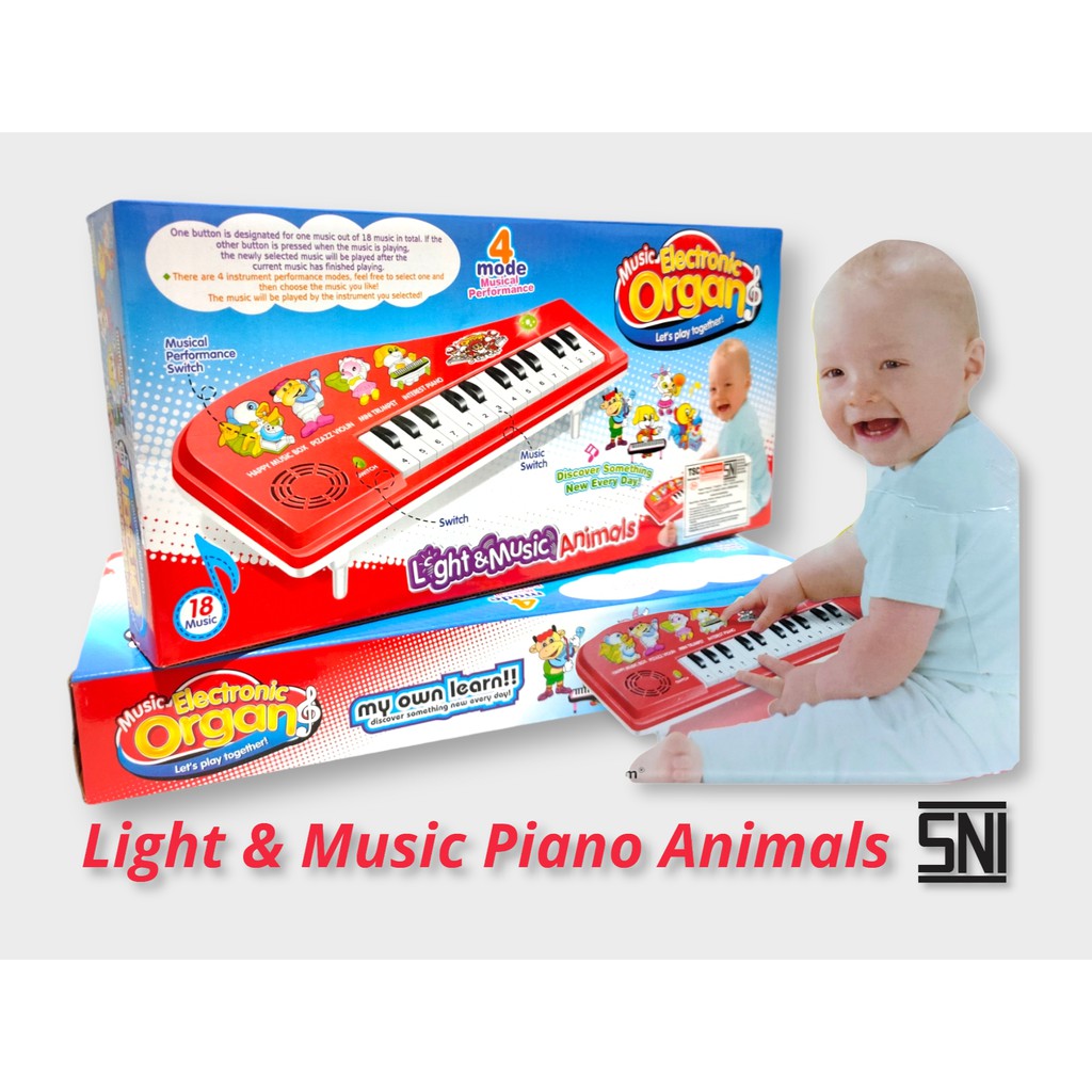 Mainan Anak Piano Organ Elektrik Lampu dan 18 Musik