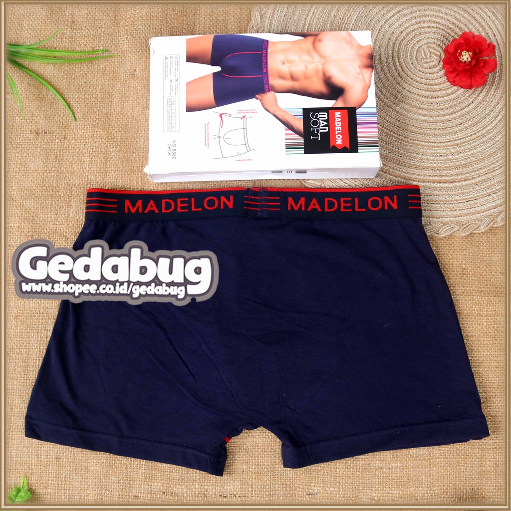 (isi 3pcs) Madelon Boxer Briefs Celana Dalam Pria Art 8880 / Boxer Pria Box Putih