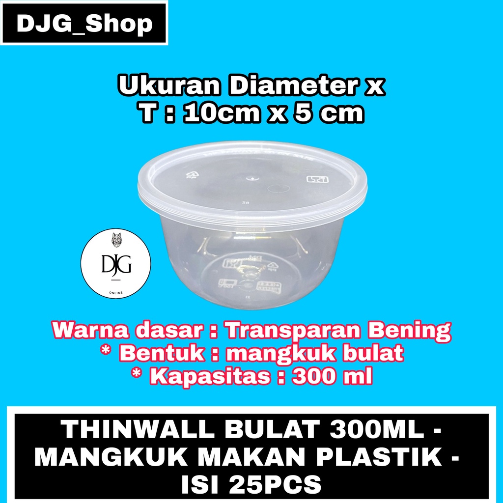 Jual Dm Thinwall Bulat 300ml Mangkuk Makan Plastik Isi 1 Pcs