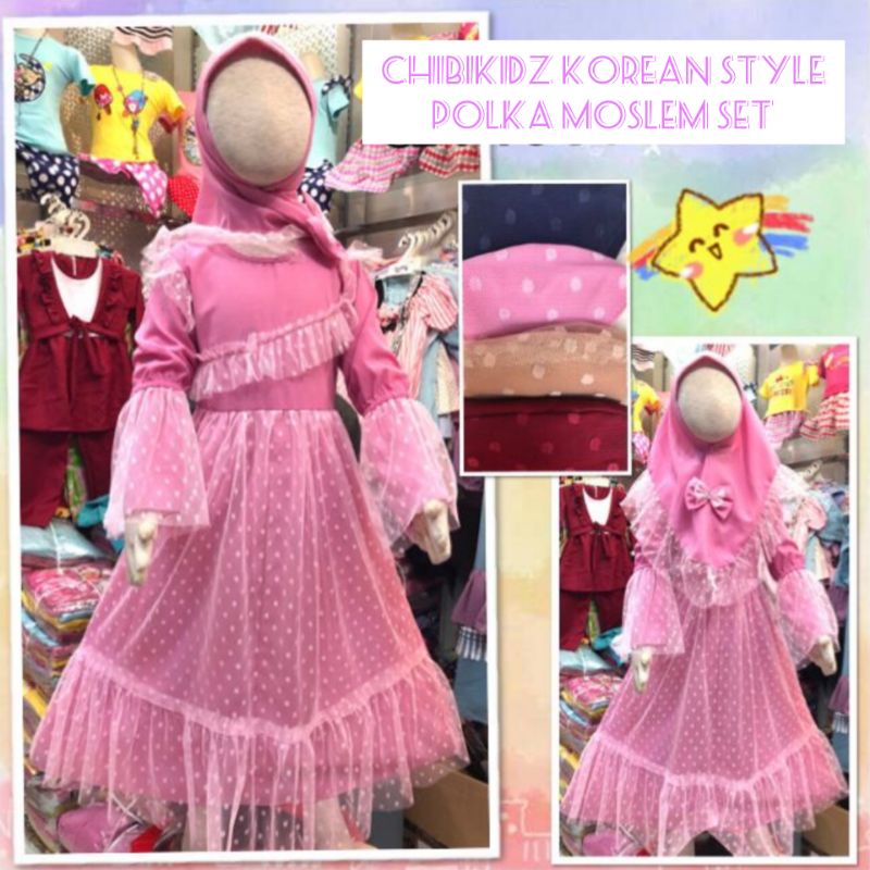 CHIBIKIDZ KOREAN STYLE POLKA GAMIS SET