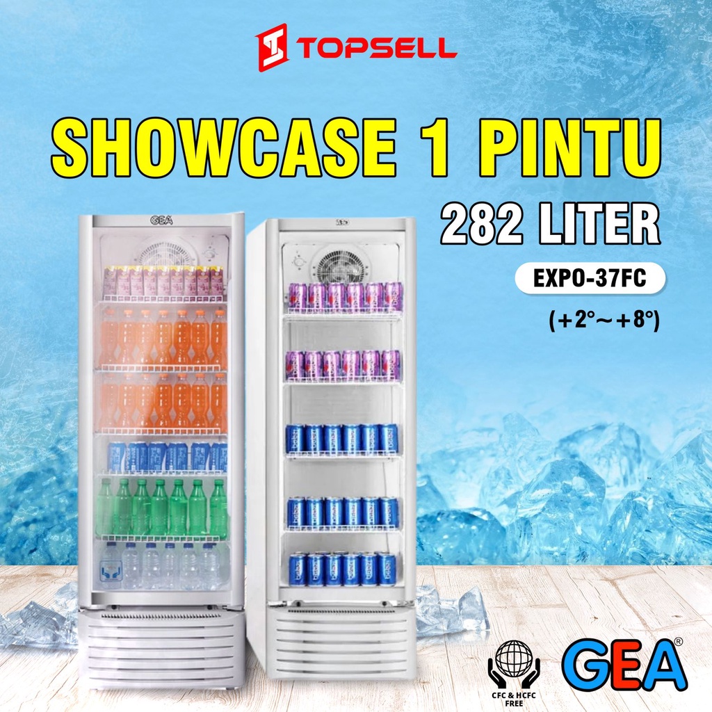 Showcase GEA 1 Pintu EXPO-37FC 282Liter Gratis Ongkir