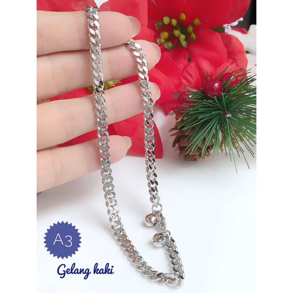 (FEB) Set Perhiasan Lapis Emas Aksesoris Wanita Xuping Gelang Kaki Rantai Silver Mewah Titanium Real