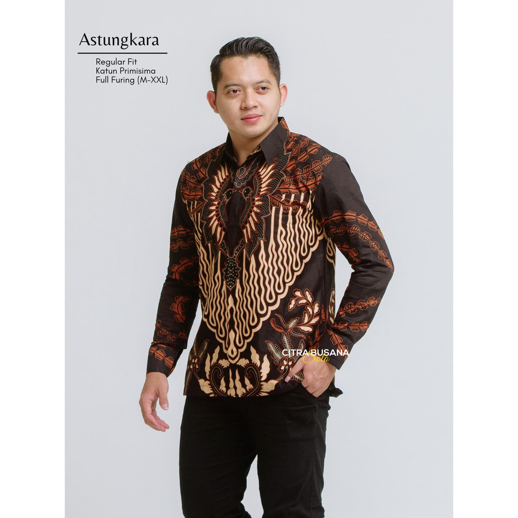 ASTUNGKARA Batik Pria Full Furing Bahan Katun Halus Sragenan