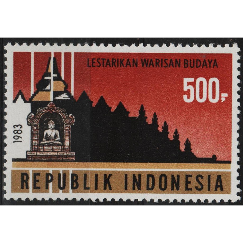 

Perangko Filateli #H74 - Indonesia MNH 1v 23.03.1983 Restoration Of The Borobudur Temple (From Souve