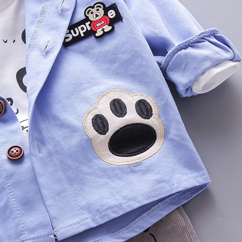 Setelan jaket hoodie anak bayi Barebear VS14 Baju anak laki laki 3in1