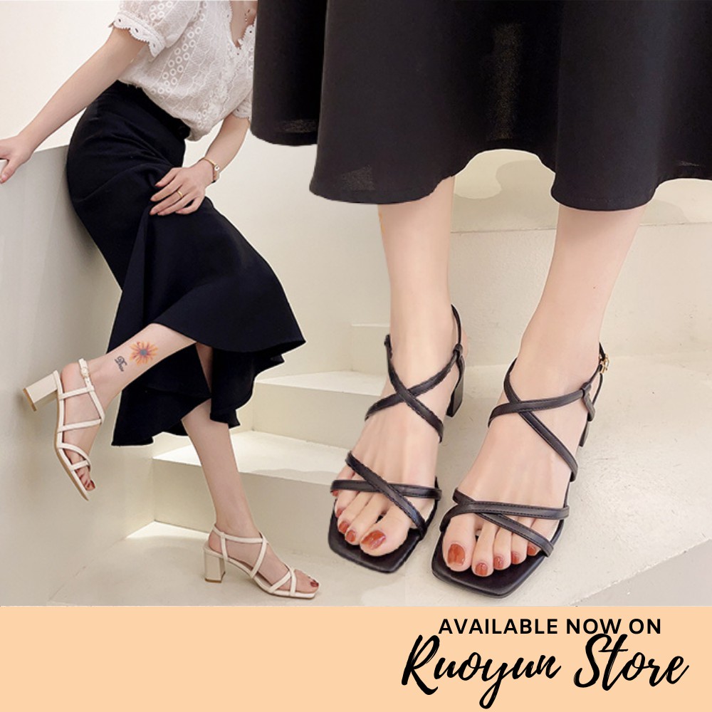 RYS - Versatile Hulls Sepatu Hak Tahu Fashion Casual - Ori Import