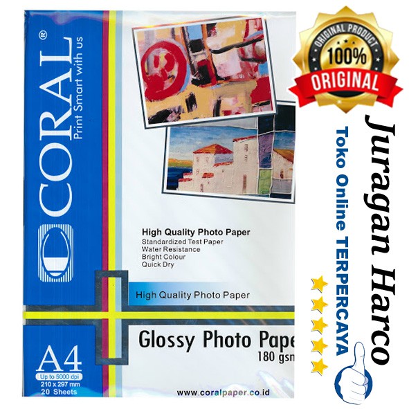

Coral Glossy Photo Paper A4 180 gsm 20 sheets