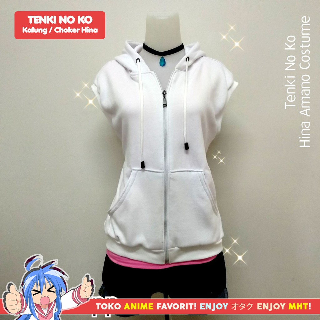 Vest Rompi Putih Anime Tenki no Ko Weathering With You Hina Amano