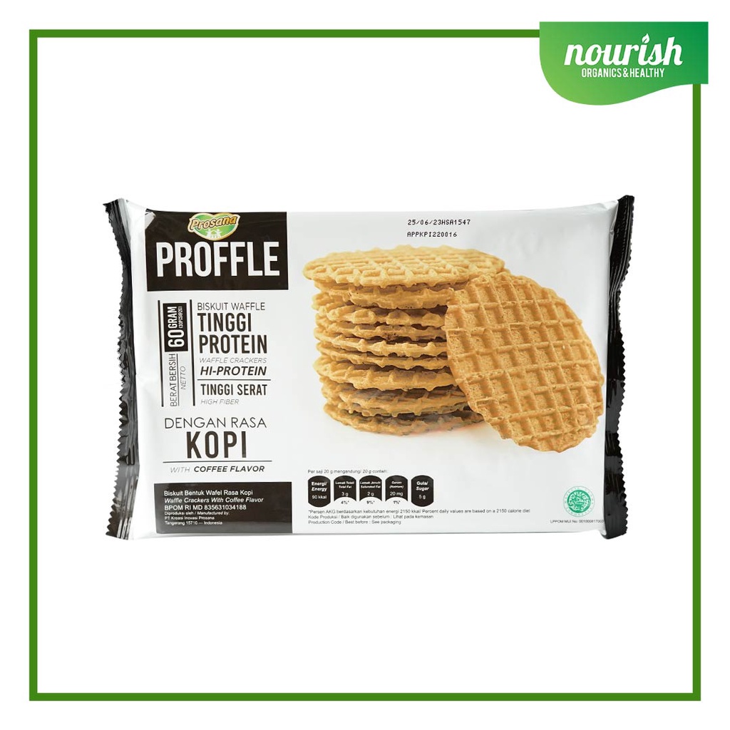 Proffle Biskuit Waffle Tinggi Protein Rasa Kopi 60g