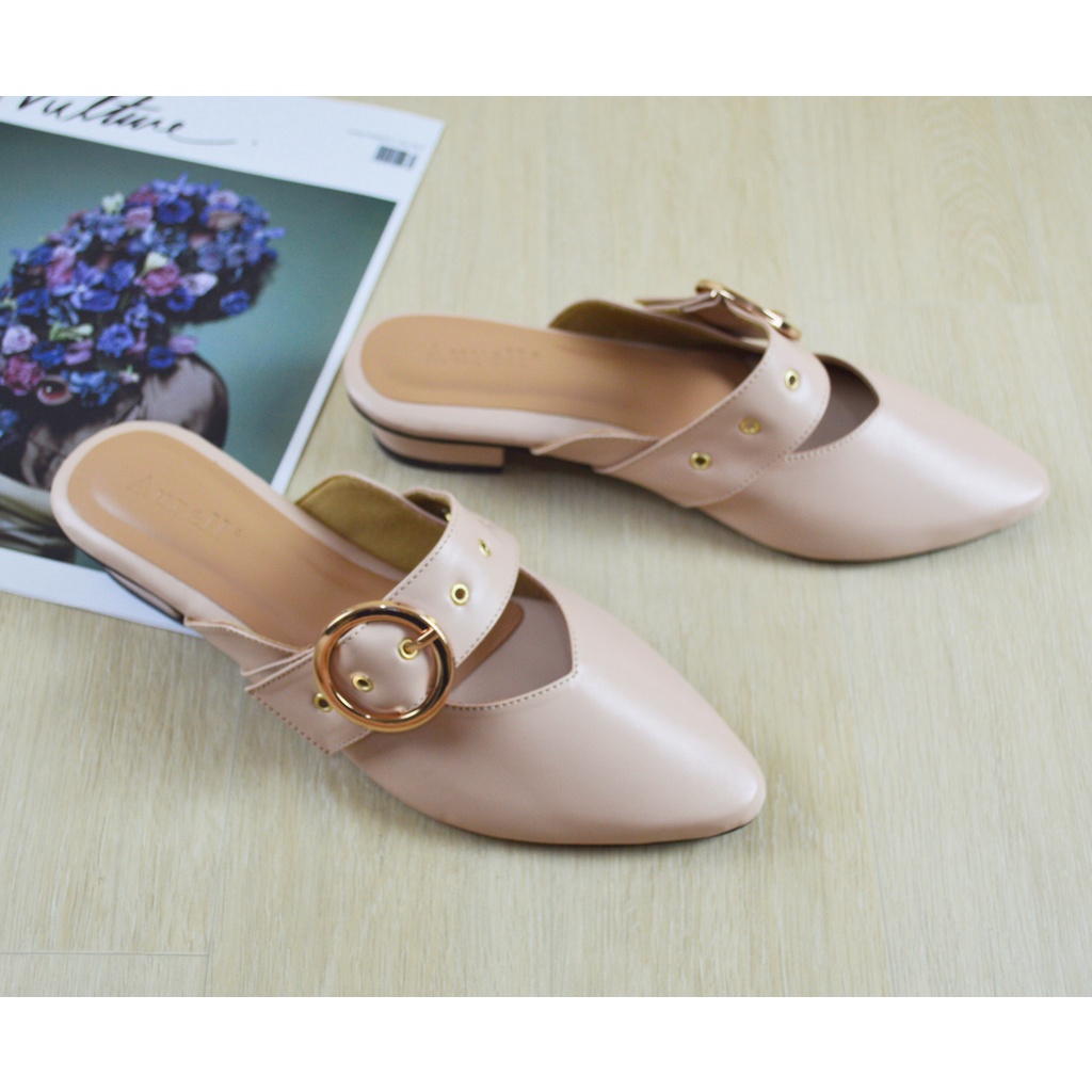 AURELL - Lanita Mules Wanita Hak 3cm Bigsize 41-46 Garansi 60 Hari