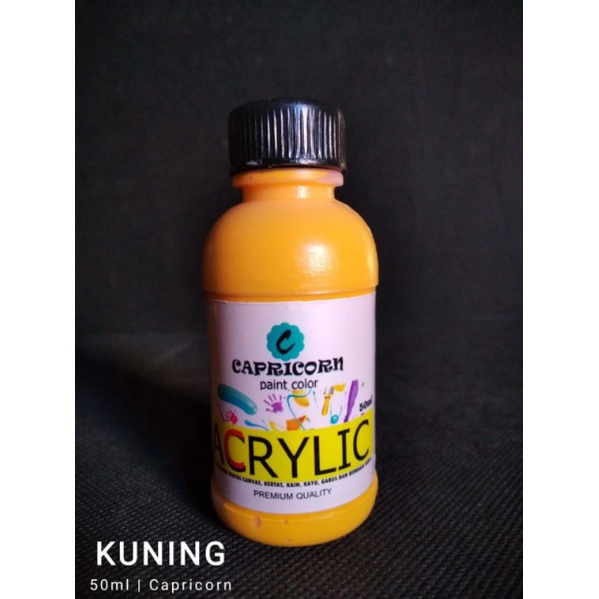 

Cat Acrylic/ Cat Akrilik/ Cat Textile/ Cat Lukis Capricorn / Cat Satuan 50ml (KUNING)