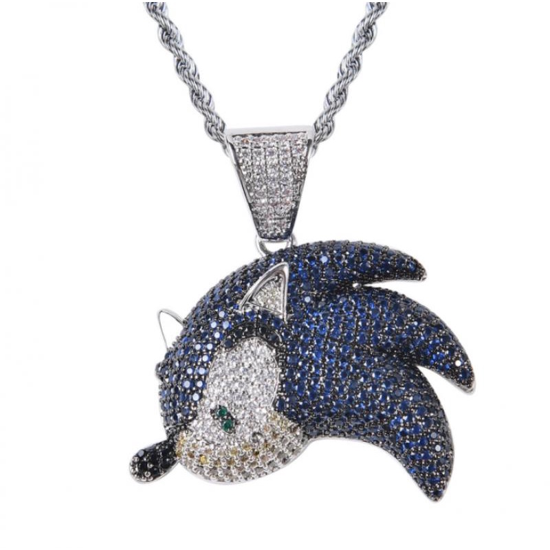 High-End Fashion Cute Pokemon Kabi Beast Pendant Micro-Inlaid Zircon Hip-Hop Jewelry Gift