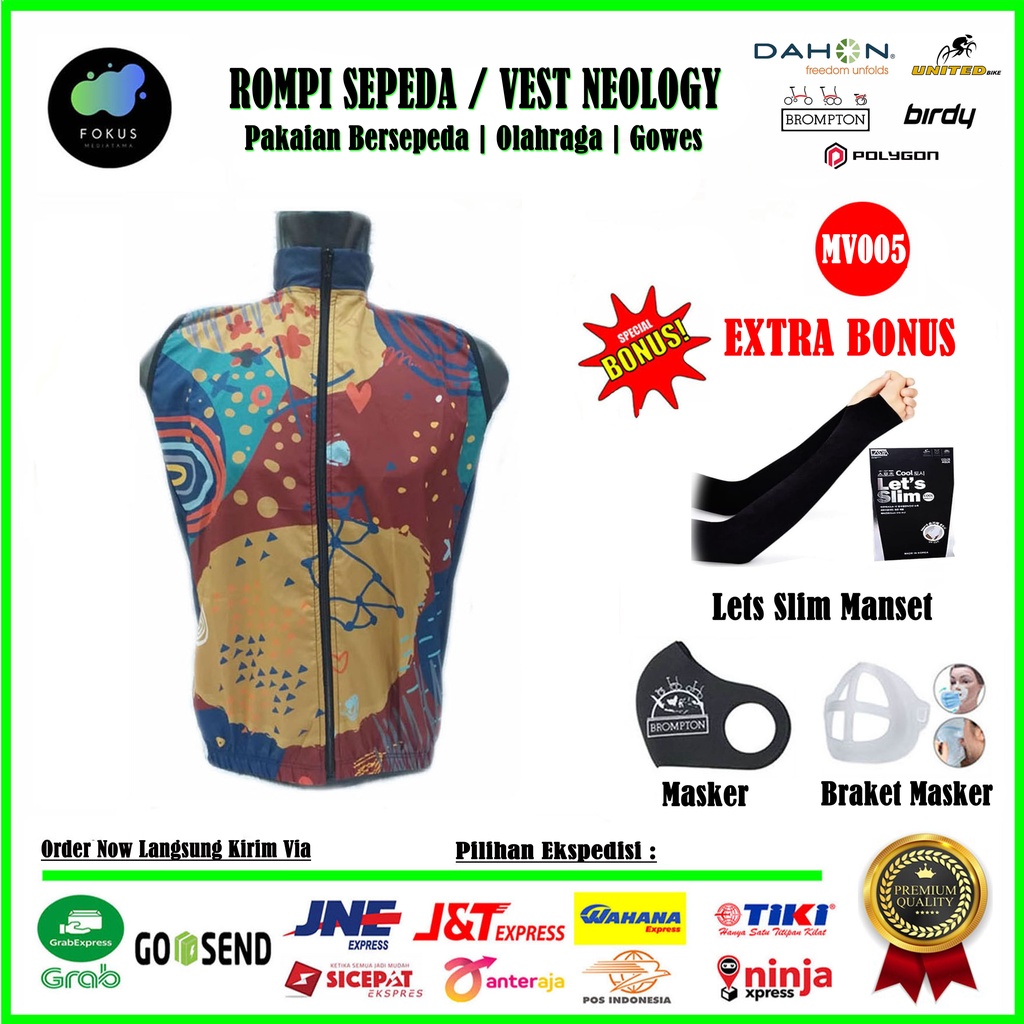 Rompi Sepeda Lipat Jaket Olahraga Windbreaker Unisex - MV005