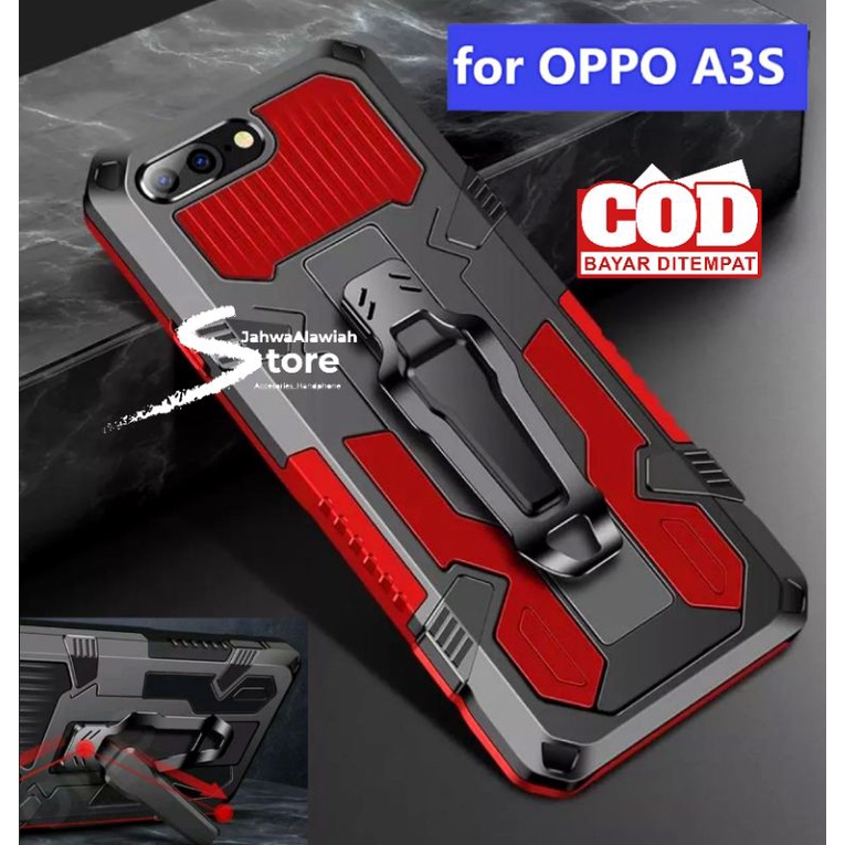 OPPO A3S Hard Case Belt Clip Robot Transformer Soft Hybrid Leather Standing Cover