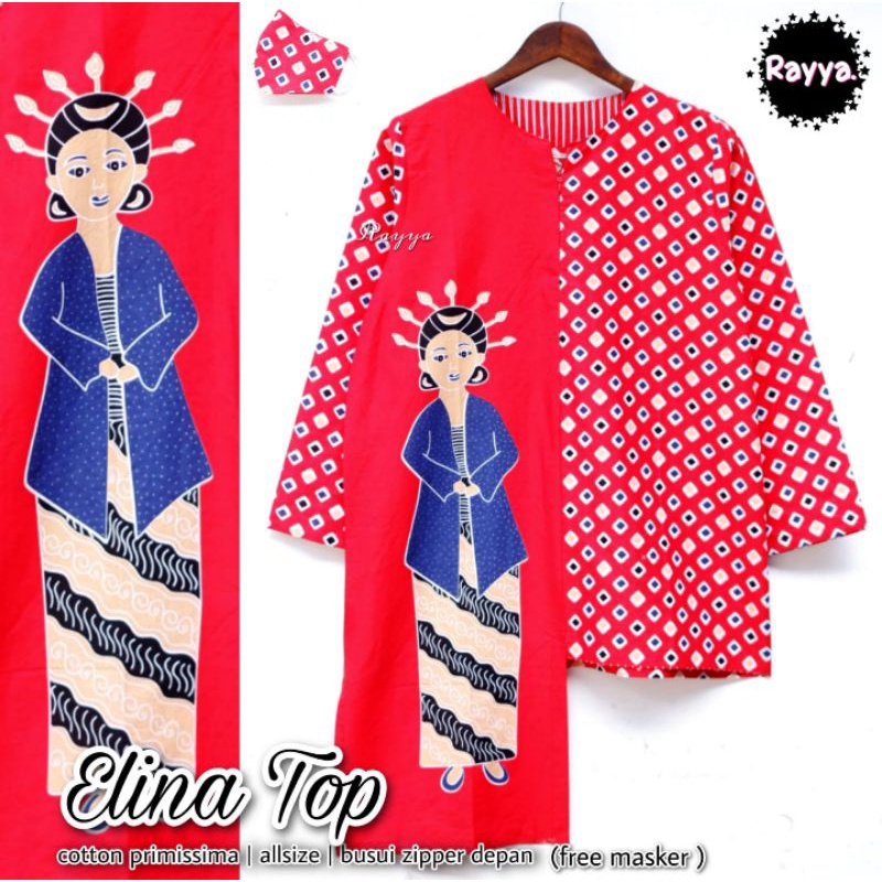 TUNIK KARIKATUR ELINA FREE MASKER