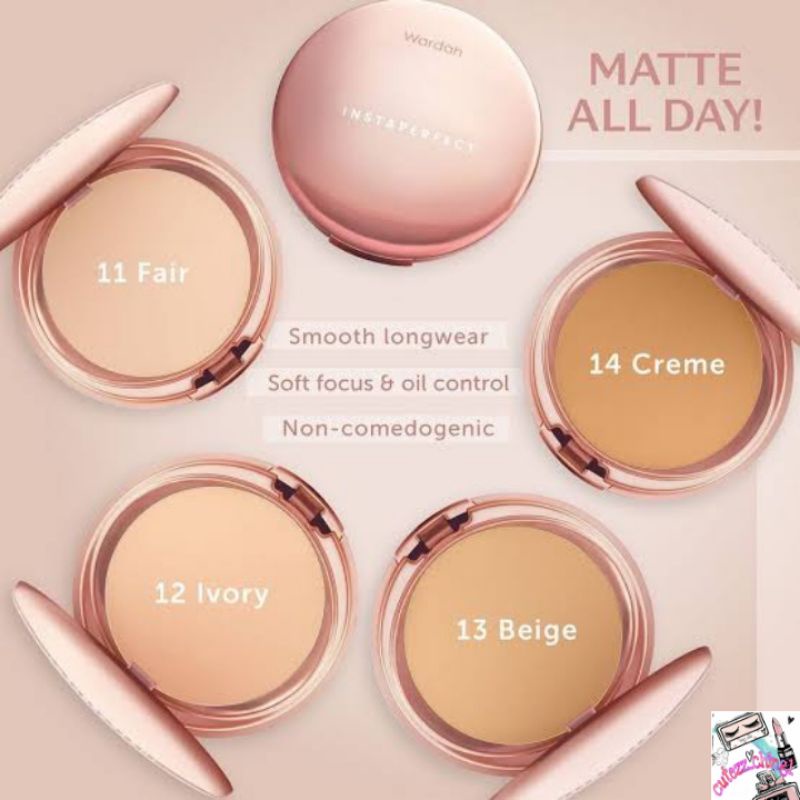 ☃Cutezz_Ching1☃Wardah Instaperfect Matte Fit Powder Foundation 13g