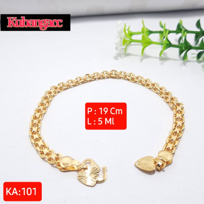 Kubangacc101 Gelang Rantai Model Tikar Gelang Xuping Wanita Lapis Emas Aksesories Fashion