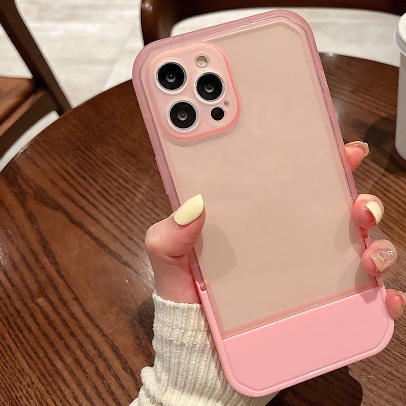 Soft Case TPU Transparan Warna Permen Untuk IPhone 11 12 13 Pro Max X XR XS 7 8 Plus