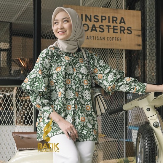 BATIK PRABUSENO BLOUSE FLORIST ATASAN BAJU BATIK WANITA PRABUSENO / ATASAN WANITA / BLOUSE WANITA