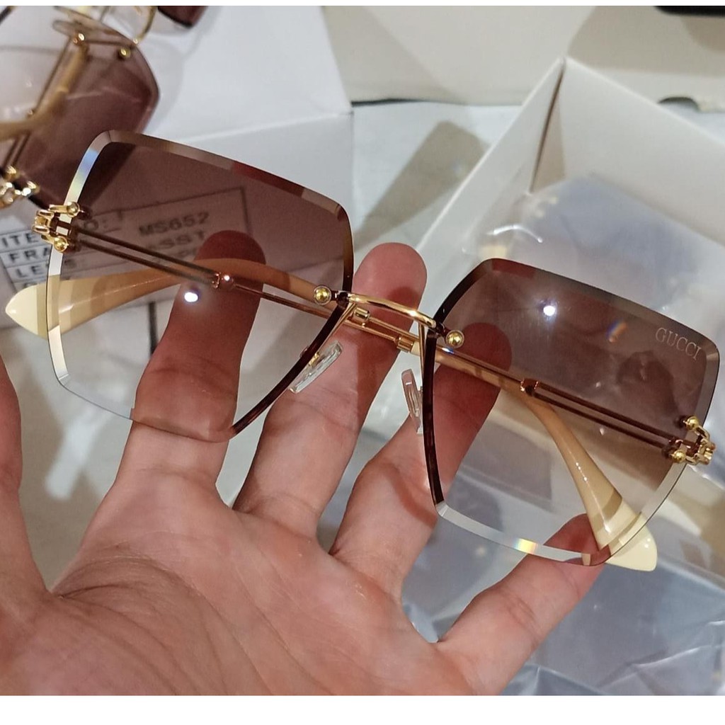 Kacamata Sunglases Wanita Kacamata Fashion Wanita Gucci A653-CREAM