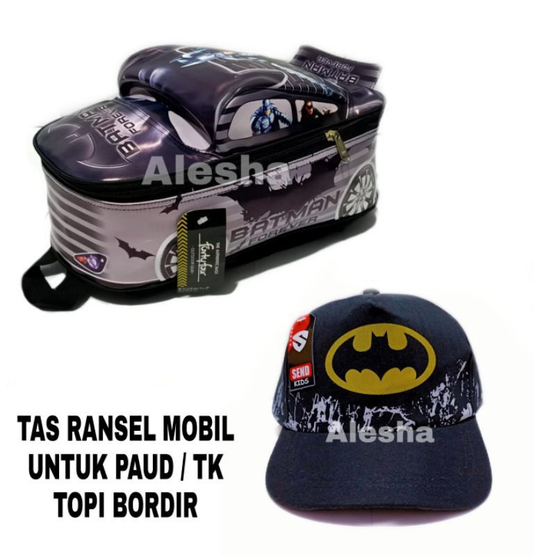 TAS RANSEL ANAK LAKI LAKI KARAKTER BATMAN MOBIL/COCOK UNTUK PAUD DAN BALITA