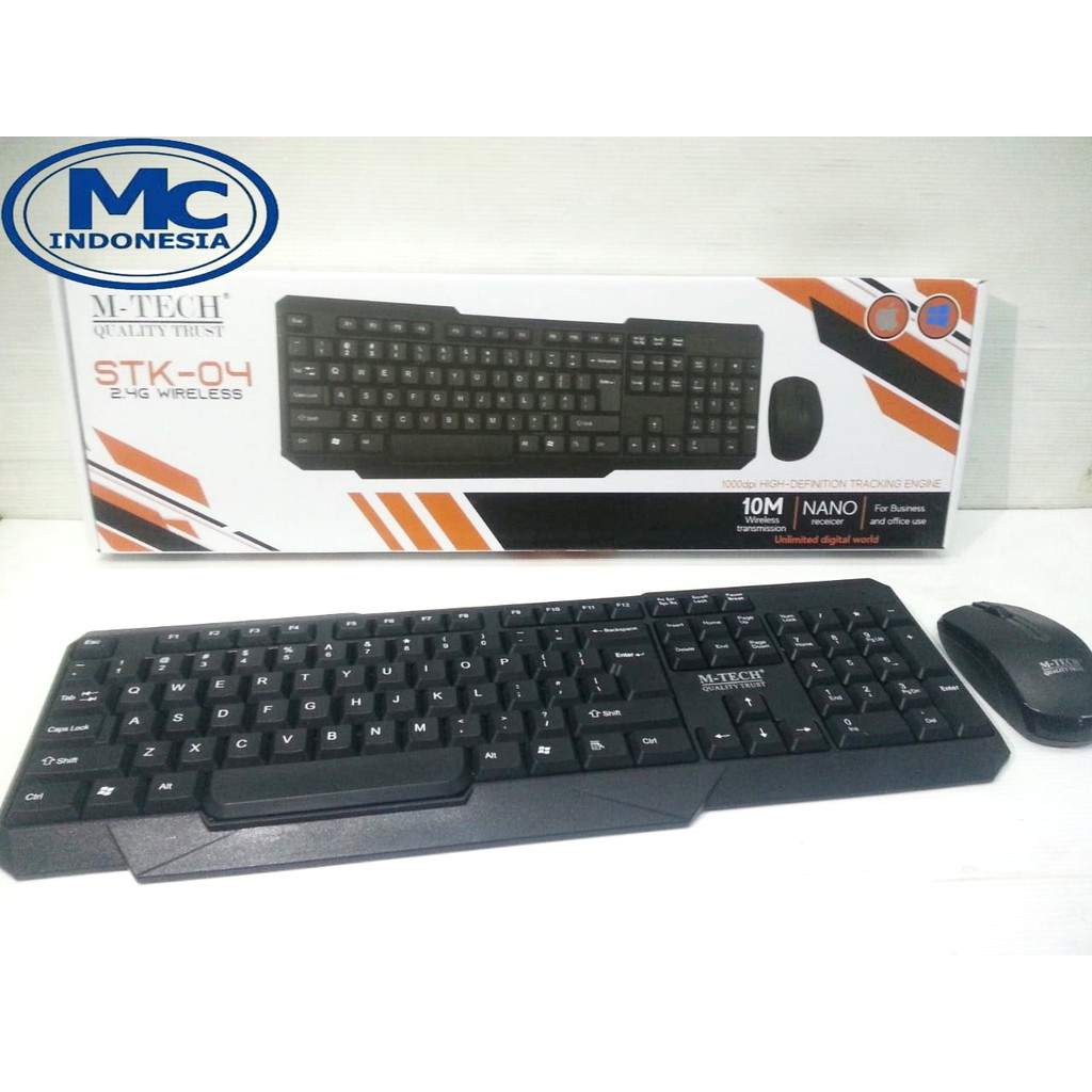 Mouse dan Keyboard Wireless Combo  M-TECH STK04