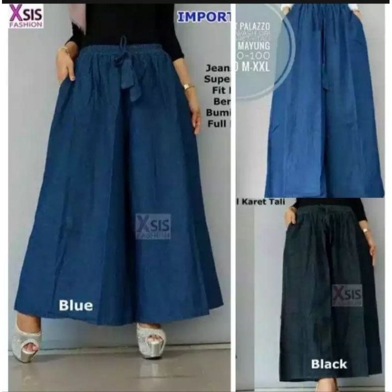CELANA KULOT JEANS WANITA JUMBO BAWAH LEBAR/KULOT JEANS JUMBO BAWAH RAWIS MAYUNG