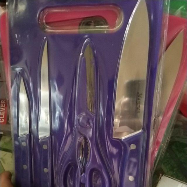 Pisau Set 5in1 Talenan Gunting Peralatan Dapur Pisau Dapur Set Talenanset Gunting Dapur Banjarmasin