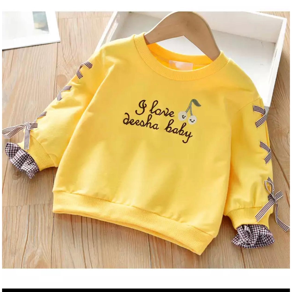 Zahra Atasan Anak Perempuan Deesha Baby Bahan Fleece | Sweater Anak Gemes Umur 1-5 Tahun