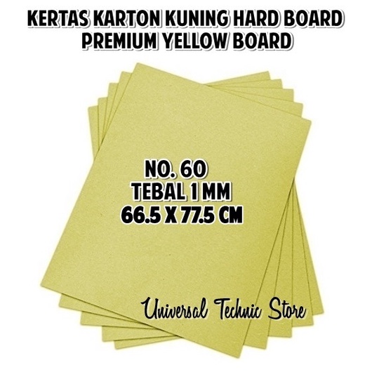 Kertas Karton Kuning Yellow Board Hard Cover Buku No.60 Tebal 1mm