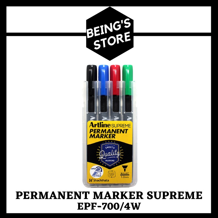 

SPIDOL PERMANEN SET 4PCS SUPREME PERMANENT MARKER ARTLINE EPF-700/4W