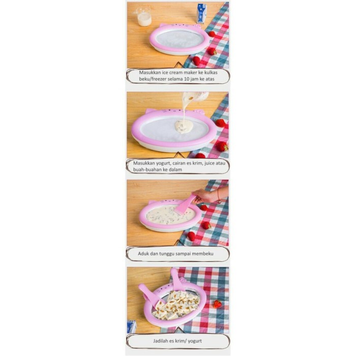 alat pembuat es krim ice Cream roll yogurt instant home maker portable