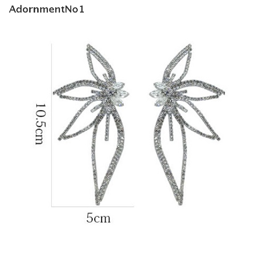 (AdornmentNo1) Anting Tusuk Bentuk Bunga Aksen Berlian Imitasi Untuk Perhiasan Wanita / Pesta Pernikahan