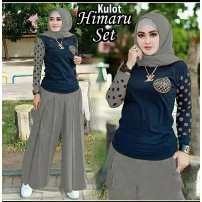 Setelan rok setelan celana kulot remaja wanita kekinian modis casual terbaru 2021 bahan babytery COD