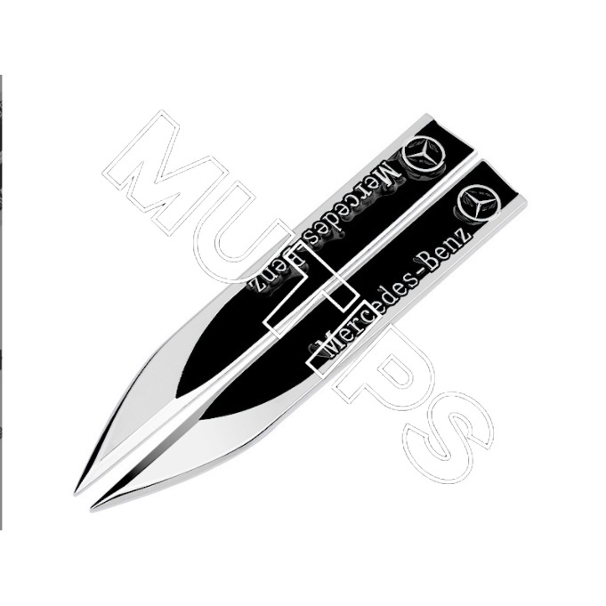2 Pcs Aksesoris Fender Samping Mobil Mercedes Benz 3D Bahan Metal Untuk AMG RS Sports W207 W211 W205 W212 W204 W220 W206 W124 W213 W22182
