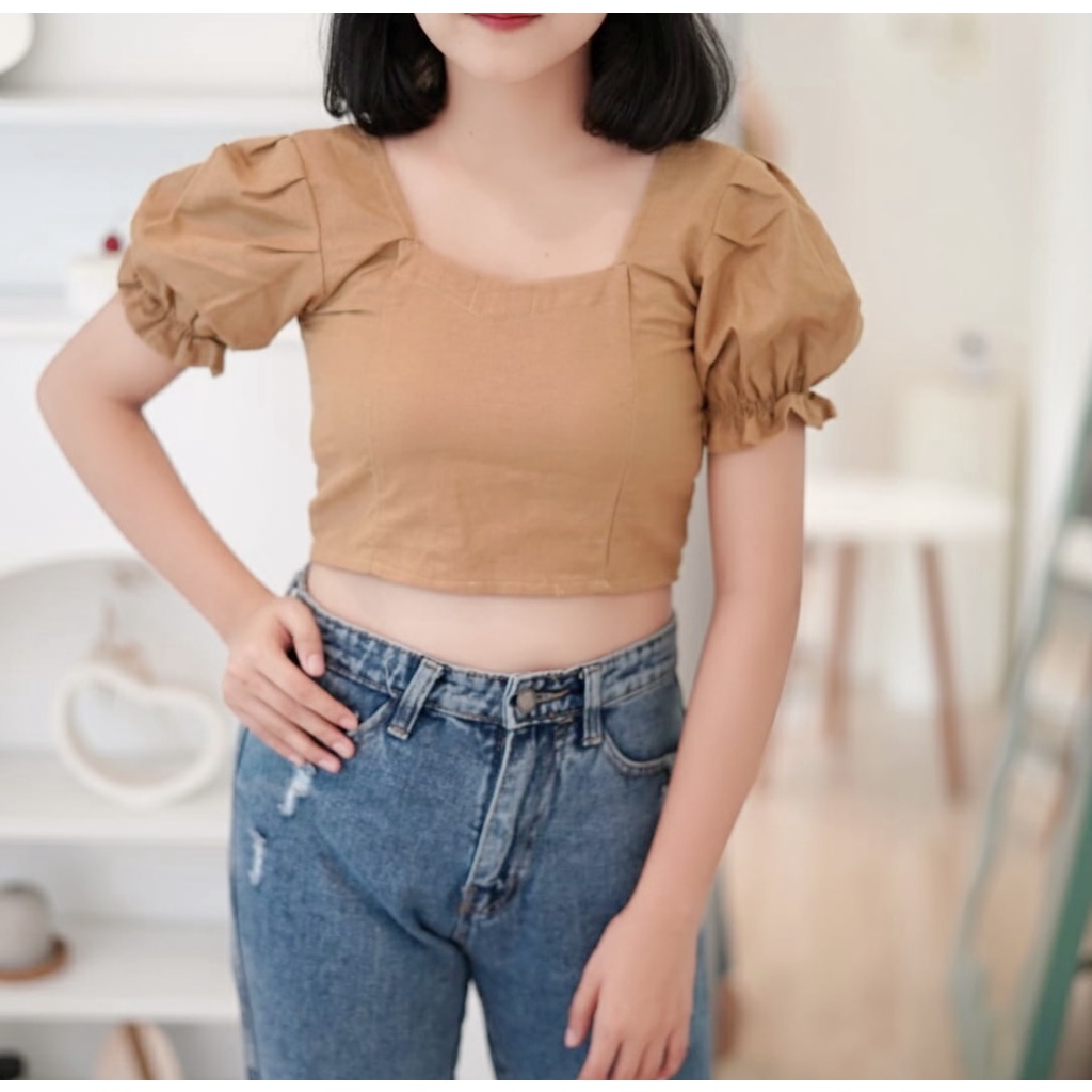 GFS VIOLA LINEN CROP TOP