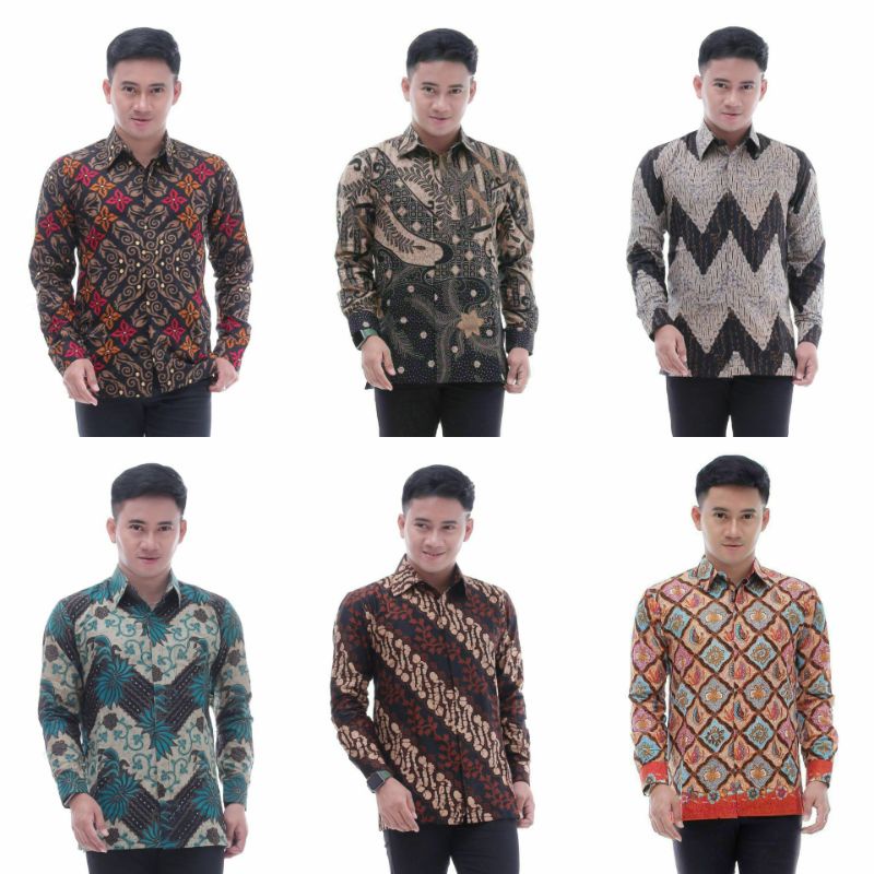 KEMEJA BATIK PRIA LENGAN PANJANG SIZE M L XL XXL  BSWART BatiK HRB026 Kenongo Hem