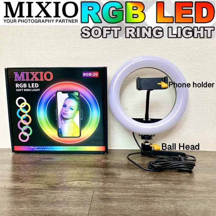 MIXIO RingLight Rainbow RGB 20CM Ring Light RGB TikTok Youtuber