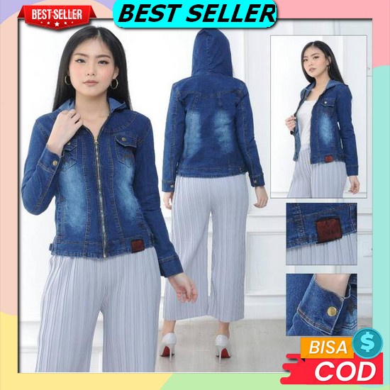 Jaket Polos Keren Basic Lokal Terkini Dewasa Murah Kekinian Perempuan Cewek Jaket Jins Denim Jaket M