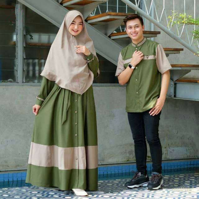 Couple Irasa + Bergo - Baju Pasangan - Couple Muslim Terbaru