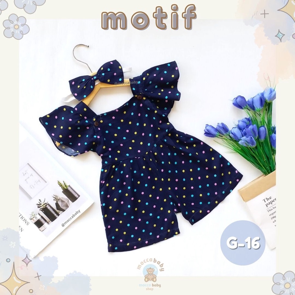 MBSS - BBB JUMPSUIT LAURA setelan anak perempuan jumper bayi motif bunga lucu free headband PART 3