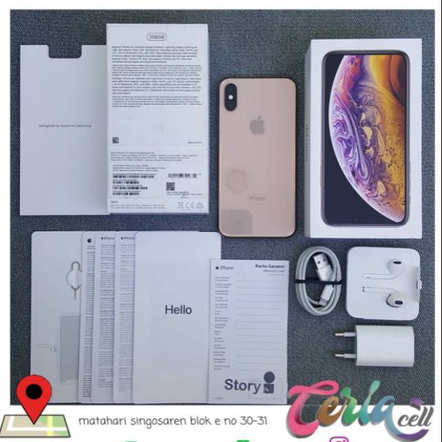 Iphone xs 256gb gold eks ibox fullset original garansi aktif | Shopee